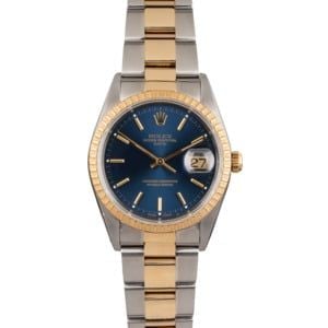 Pre Owned Blue Dial Rolex Date 15223