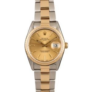 Used Rolex Oyster Perpetual Date 15223 Two Tone T