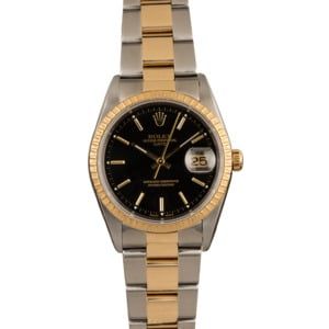 Pre-Owned Rolex Date 15223 Black Dial Watch T