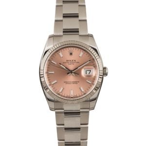 Pre Owned Rolex Date 115234 Pink Index Dial