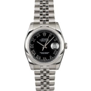 Rolex Datejust 116200 Black Dial Steel Jubilee