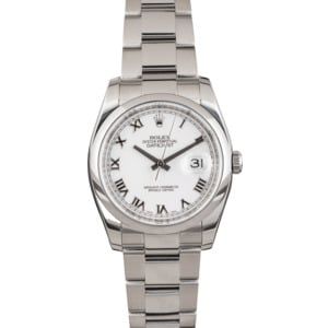 PreOwned Rolex 116200 Datejust 36MM White Roman