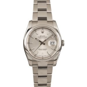 Used Rolex Steel Datejust 116200 Silver Index Dial