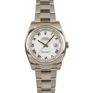 Unworn Rolex Datejust 116200 White Roman Dial