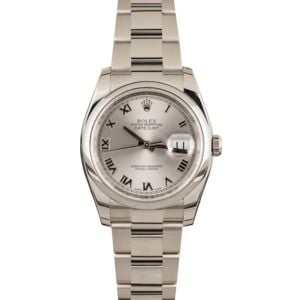 Pre-Owned Rolex Mens Datejust 116200 Silver Roman Dial