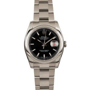 Pre-Owned Rolex Datejust 116200 Black Dial