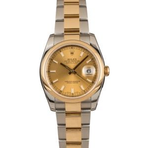 Pre-Owned Rolex Two Tone Datejust 116203 Champagne Dial