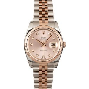 Rolex Diamond Datejust 116231 Two Tone Everose Jubilee