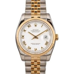 Rolex Datejust 116233 White Dial Two Tone Jubilee