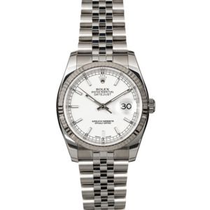 Rolex Datejust 116234 White Luminescent Steel Jubilee