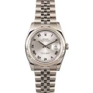 Used Rolex Datejust 116234 Rhodium Roman