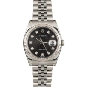 PreOwned Rolex Datejust 116234 Black Jubilee Diamond Dial