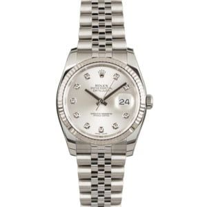 Rolex Datejust 116234 Silver Dial Diamond Index