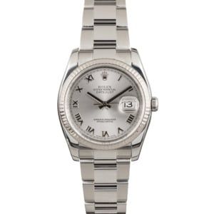 Pre-Owned Rolex Datejust 116234 Rhodium Roman Dial