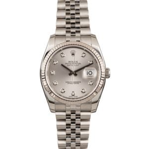 Pre-Owned Rolex Datejust 116234 Rhodium Diamond Dial