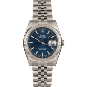 Pre-Owned Rolex Datejust 116234 Blue Index Dial