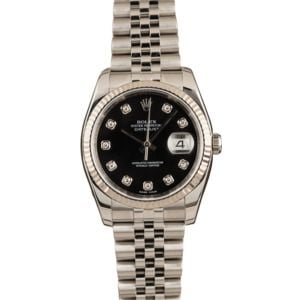 Pre-Owned Rolex Datejust 116234 Black Diamond Dial