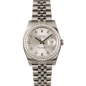 Pre Owned Rolex 116244 Datejust Diamonds | Bob's Watches