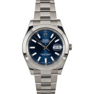 Unworn Rolex Datejust 116300 Blue Dial Steel Oyster