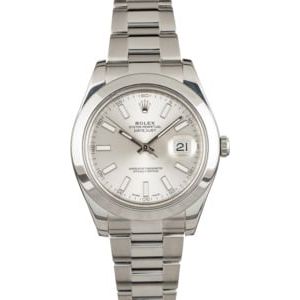 Used Rolex Datejust II Ref 116300 Silver Index Dial