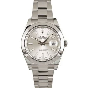 PreOwned Rolex Datejust II Ref 116300 Silver Index Dial