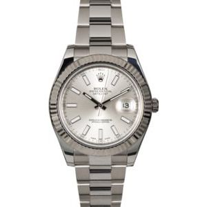 Certified Rolex Datejust 116334 Silver Dial