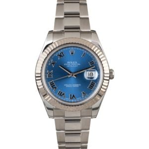 Certified Rolex Datejust 116334 Blue Roman