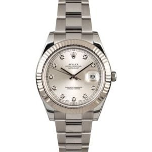 Used Rolex Datejust 116334 Silver Diamond Dial