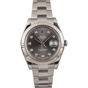 PreOwned Rolex Datejust 41MM Ref 116334 Slate Diamond Dial