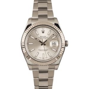 Used Rolex Datejust II Ref 116334 Silver Luminous Dial