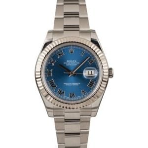 Used Rolex Datejust 116334 Blue Roman