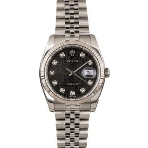 PreOwned Rolex Datejust 116234 Black Jubilee Diamond