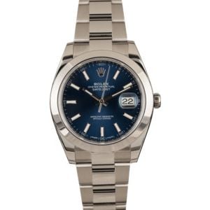 Pre-Owned Rolex Steel Datejust 126300 Blue Index Dial T