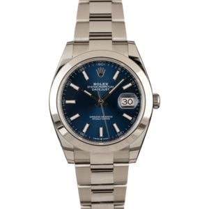 Rolex Steel Datejust 126300 Blue Luminous Dial T