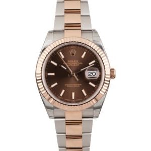 Unworn Rolex Datejust 126331 Chocolate Index Dial