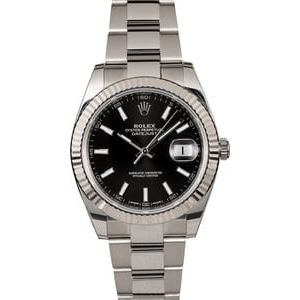 PreOwned Rolex Datejust 41 Ref 126334 Black Index Dial