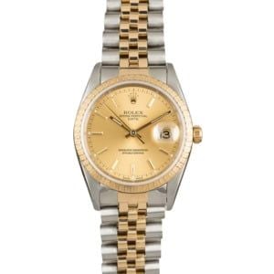 Rolex Date 15223 Luminous Champagne Index Dial