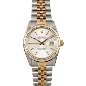 Certified Pre-Owned Rolex Datejust 16013 Silver Dial