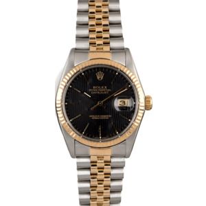 Rolex Datejust 16013 Black Tapestry Index Dial