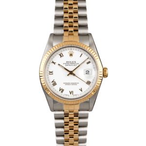 PreOwned Rolex Datejust 16013 White Roman