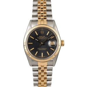 Used Rolex Datejust 16013 Black Tapestry Dial