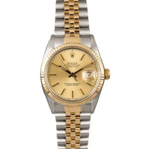 PreOwned Rolex Datejust 16013 Champagne Index Dial