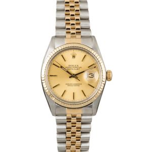 PreOwned Rolex Two Tone Datejust 16013 Champagne Dial