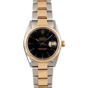 Used Rolex Datejust 16013 Black Dial Two Tone Oyster