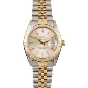 PreOwned Rolex Datejust 16013 Stainless Steel and Gold