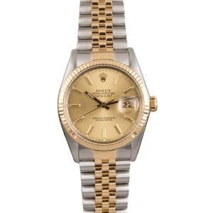 Certified Rolex Datejust 16013 Steel & Gold