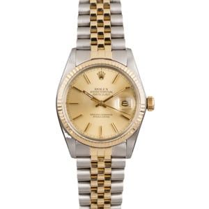 Pre Owned Rolex Datejust 16013 Champagne Dial Jubilee