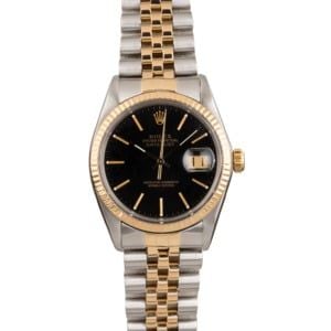 Pre-Owned Rolex Datejust 16013 Black Dial 36MM