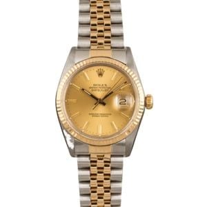 Used Rolex Two-Tone Datejust 16013 Champagne