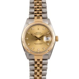 Pre Owned Champagne Diamond Dial Rolex Datejust 16013